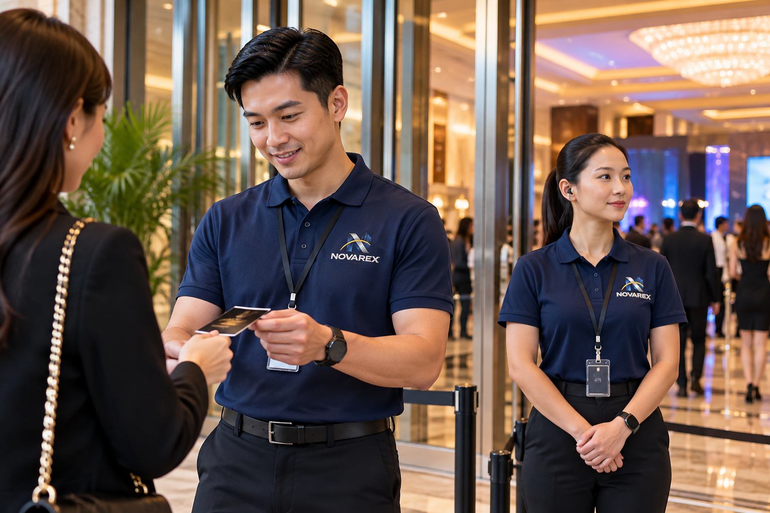 NOVAREX event security staff welcoming guests